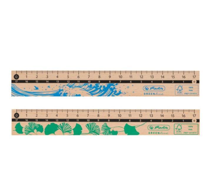 Fa vonalzó 17cm Hertlitz Greenline