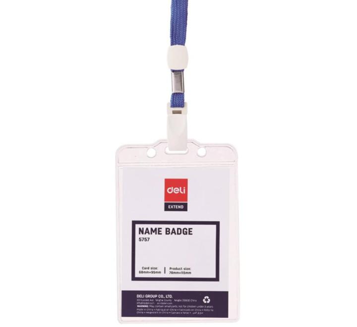 Névjegykártya tartó textil madzaggal Deli