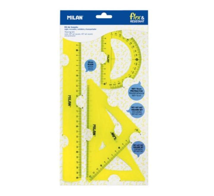 Vonalzó készlet sárga Milan