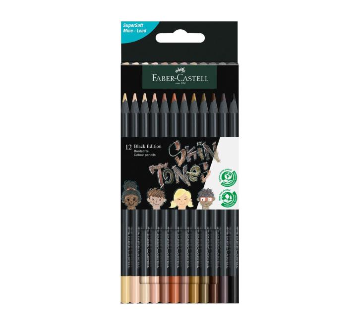 Színes ceruzák 12/szett bőrtónusok Black edition