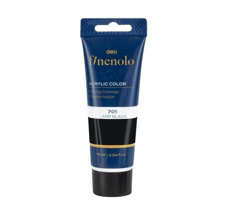 Akril festék 75ml fekete Deli