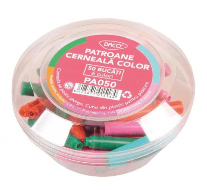 Színes patronkészlet 50/műanyag doboz Daco