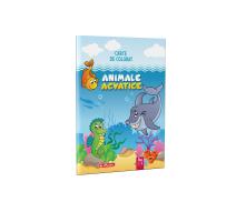 Carte de colorat A4, 16 pagini, Animale Acvatice