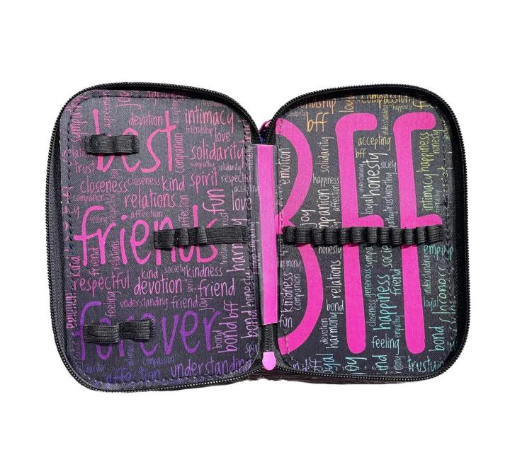 Tolltartó 2 cipzáras felszereletlen Best friends forever