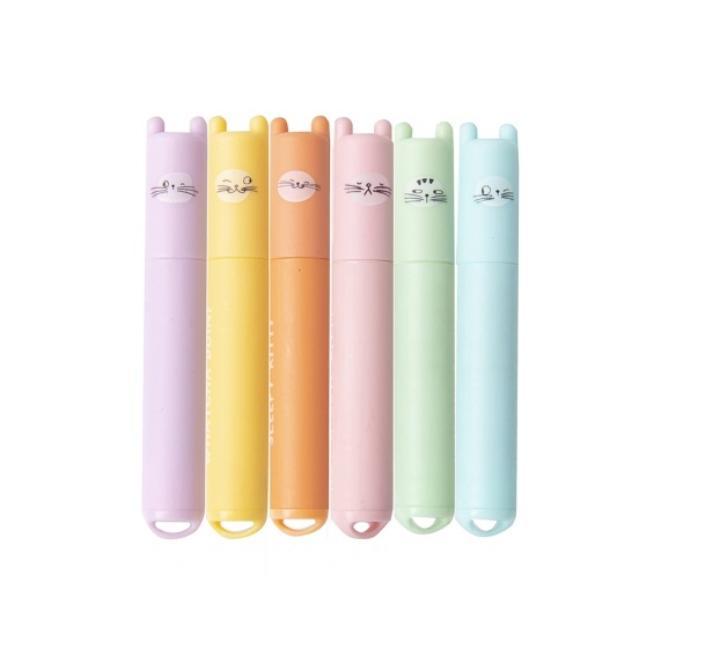 Szövegkiemelő mini pastel So Many Cats 6szín/szett,M&G