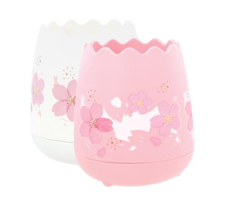 Írószertartó, műanyag, Cseresznyevirág, különböző színek, M&G