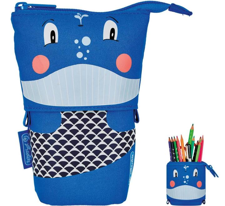 Tolltartó+Toll + írószertartó, 2 az 1-ben, Whale motívummal