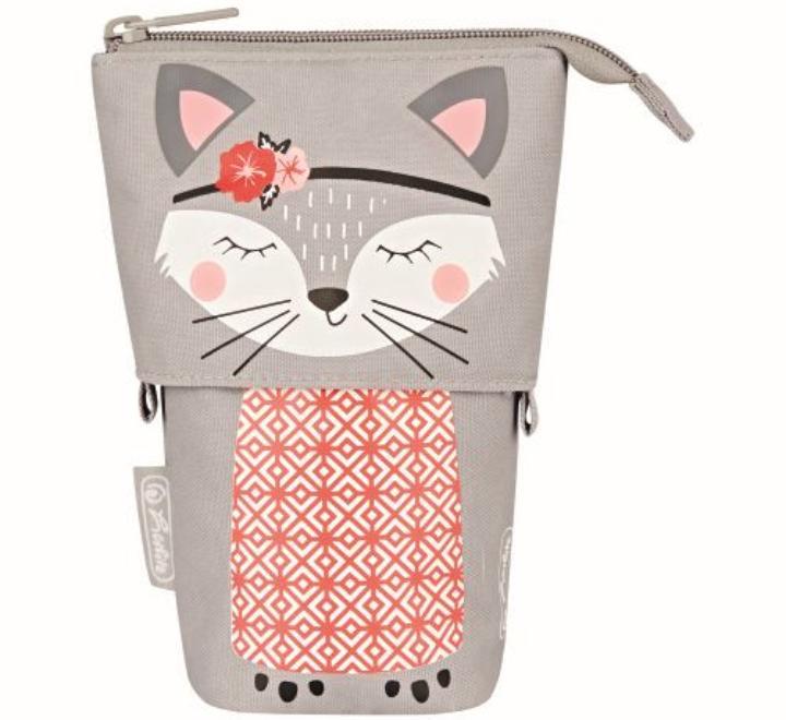 Tolltartó+Toll + írószertartó, 2 az 1-ben,Kitty motívummal