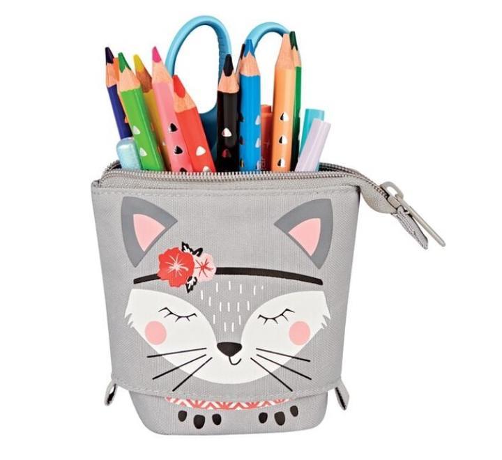 Tolltartó+Toll + írószertartó, 2 az 1-ben,Kitty motívummal