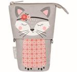 Tolltartó+Toll + írószertartó, 2 az 1-ben,Kitty motívummal
