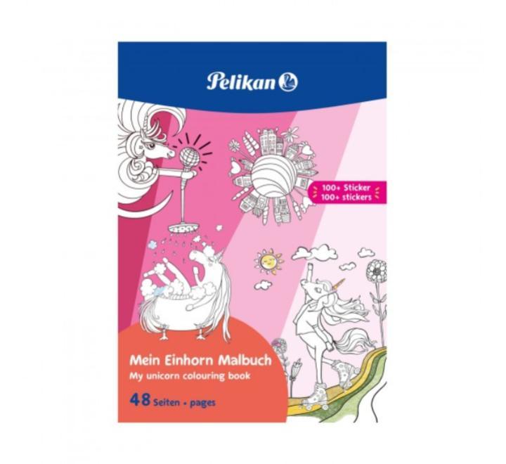 Kifestőkönyv A4/48 oldal, matricával, Unikornis