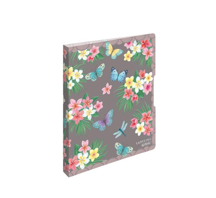 Mechanikus jegyzetfüzet A4 2 gyűrűs 16mm, LadyLike pillangók motívummal