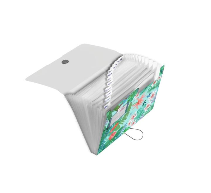 EOTG A4-es összecsukható mappa, 12 rekesz, Ladylike Jungle motívummal