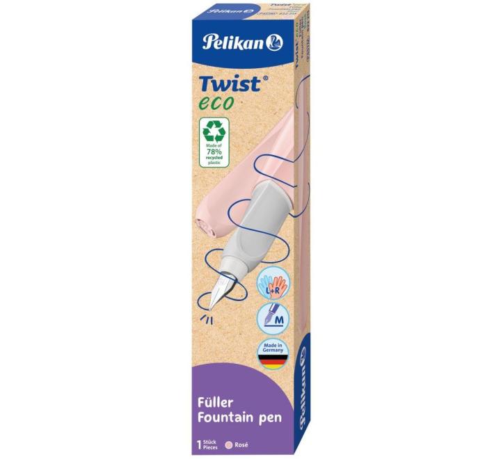 Újrahasznosított anyagból készült csavaros toll, világos rózsaszín színű, toll M