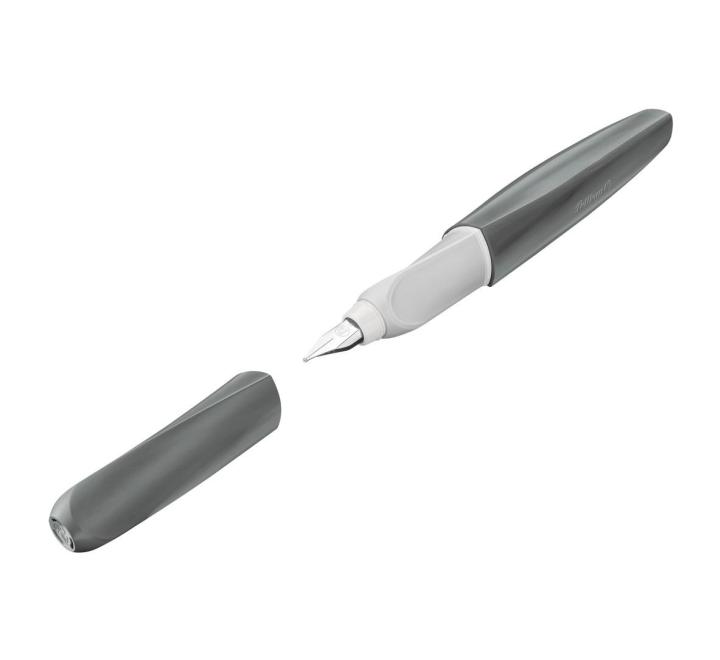 Újrahasznosított anyagból készült csavaros toll, világosszürke szín, tollhegy M