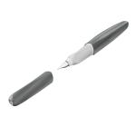 Újrahasznosított anyagból készült csavaros toll, világosszürke szín, tollhegy M