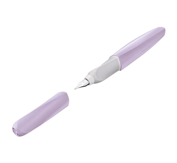 Újrahasznosított anyagból készült csavaros toll, világos lila szín, tollhegy M