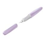 Újrahasznosított anyagból készült csavaros toll, világos lila szín, tollhegy M