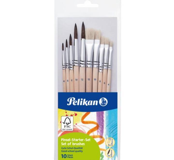 Pelikan kezdő ecsetkészlet, 10db.