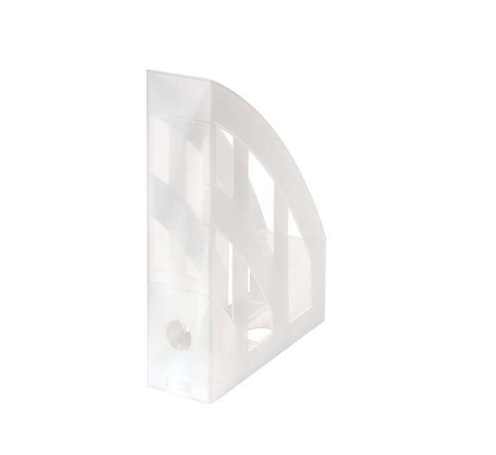 Álló A4-es irattartó, műanyag, áttetsző fehér