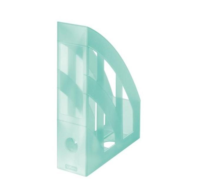 Álló A4-es irattartó, műanyag, áttetsző menta