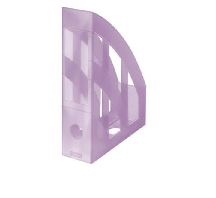 Álló A4-es irattartó, műanyag, áttetsző lila