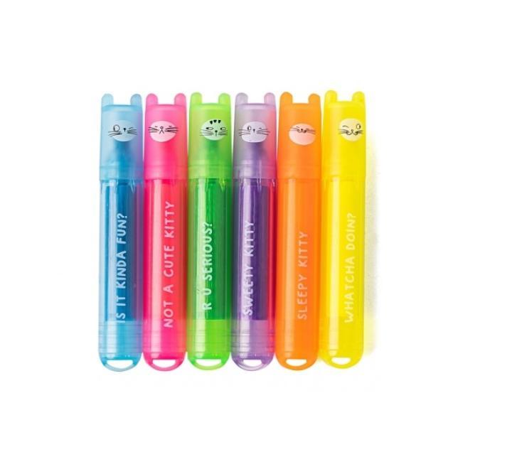 Szövegkiemelő illatos,So many cats dízájn,6 szín/szett,M&G