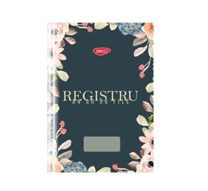 A4-es főkönyv 96 lap Virágmintás rózsaszín matematika Daco