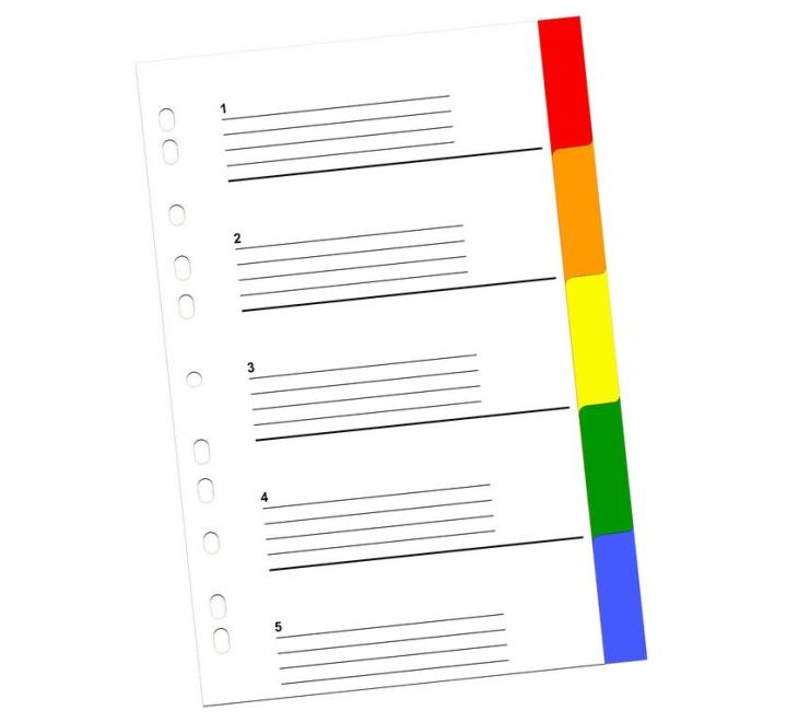 Műanyag színindex 5 db