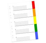 Műanyag színindex 5 db