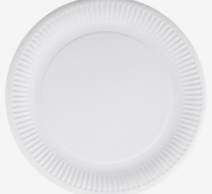 Kerek fehér papírtányérok 23cm
