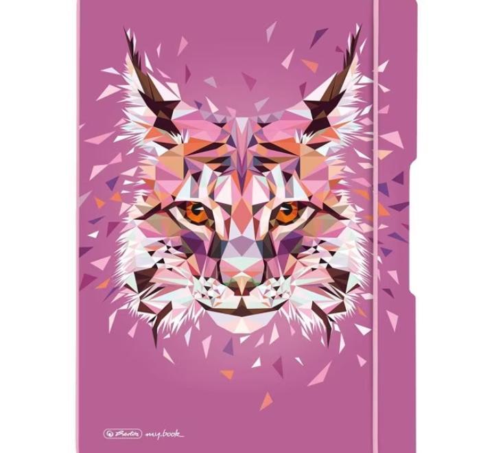 Jegyzetfüzet my.book flex A4, 2x40 lap sima lapú, Wild Animals Lynx