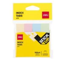 Index adeziv din hartie 19*76mm 4 cul. pastel 100 file Deli
