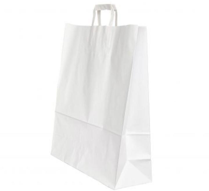 Punga hartie maner lat 32 x 12 x 41cm alb Papiroti