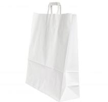 Punga hartie maner lat 32 x 12 x 41cm alb Papiroti