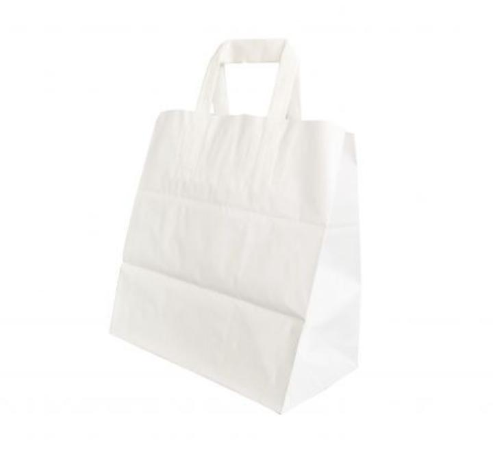 Punga hartie Snack Food 26 x 17 x 25cm alb Papiroti
