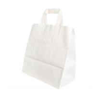 Punga hartie Snack Food 26 x 17 x 25cm alb Papiroti