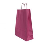 Punga hartie maner rasucit 26 x 12 x 35cm roz/alb Papiroti