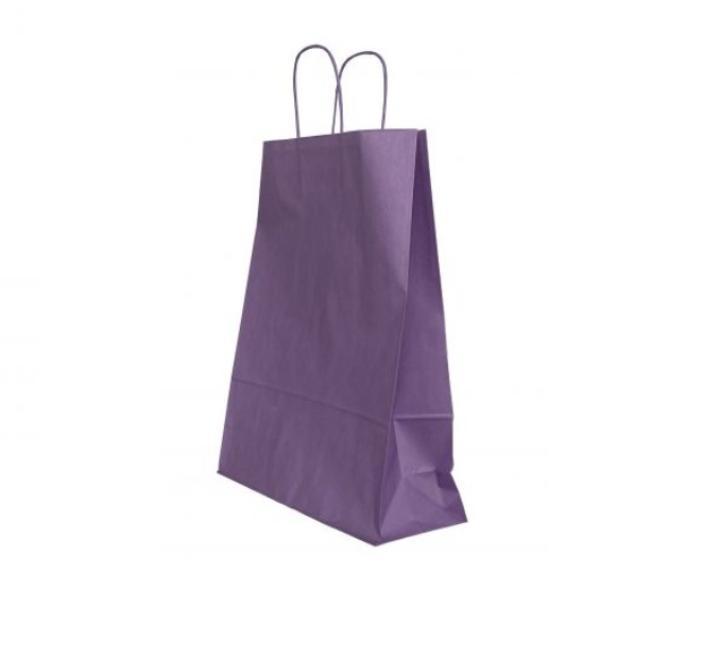 Papírtasak puha fogantyúval 26 x 12 x 35cm lila/fehér Papiroti