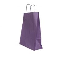 Punga hartie maner rasucit 26 x 12 x 35cm mov/alb Papiroti