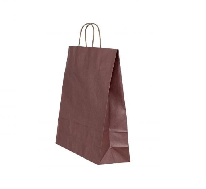 Papírtasak puha fogantyú 26 x 12 x 35cm lila/barna Papiroti