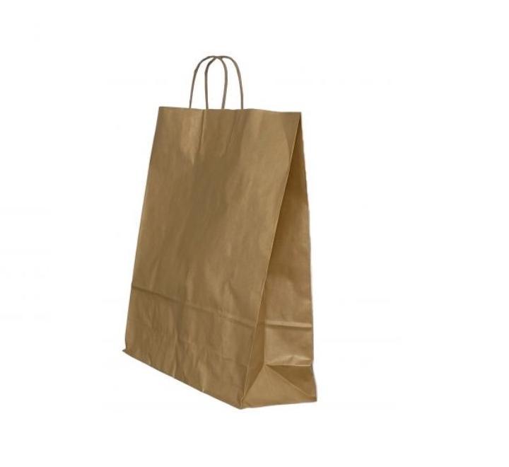 Punga hartie maner rasucit 26 x 12 x 35cm auriu/alb Papiroti