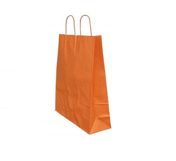 Punga hartie maner rasucit 26 x 12 x 35cm portocaliu/alb Papiroti