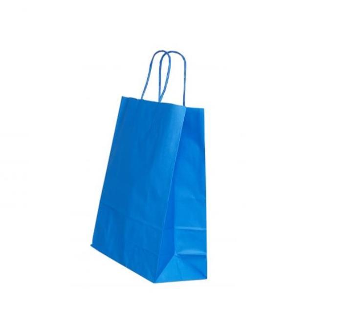 Punga hartie maner rasucit 26 x 12 x 35cm albastru/alb Papiroti