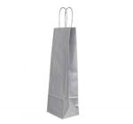 Punga hartie sticle maner rasucit 14 x 8 x 39cm argintiu/alb Papiroti