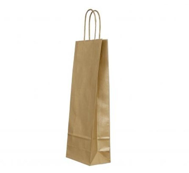 Punga hartie sticle maner rasucit 14 x 8 x 39cm auriu/alb Papiroti