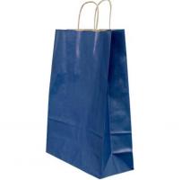 Punga hartie maner rasucit 26 x 12 x 35cm albastru dungi/maro Papiroti