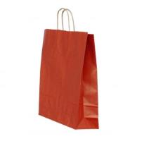 Punga hartie maner rasucit 26 x 12 x 35cm rosu dungi/maro Papiroti