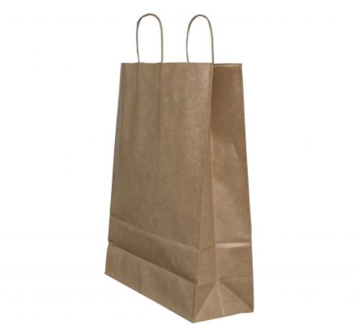 Punga hartie maner rasucit 22x 10x 31cm maro/maro Papiroti