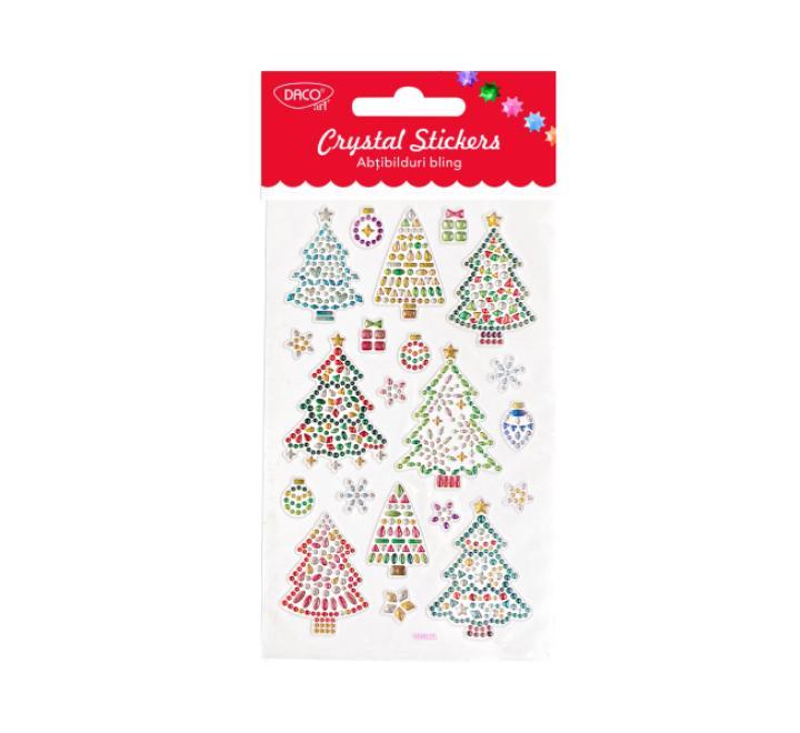 Matricák-AB630 Csillogó köves fenyőfák